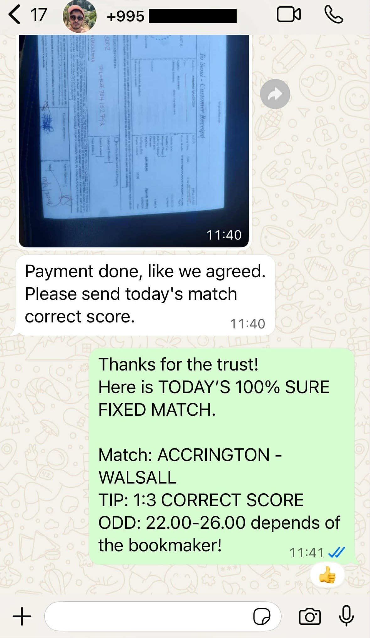 Manipulated SOCCER 100% Fixed Match